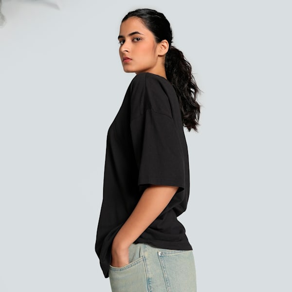 DARE TO Women's Oversized Cut-Out Tee, PUMA Black, extralarge-IND
