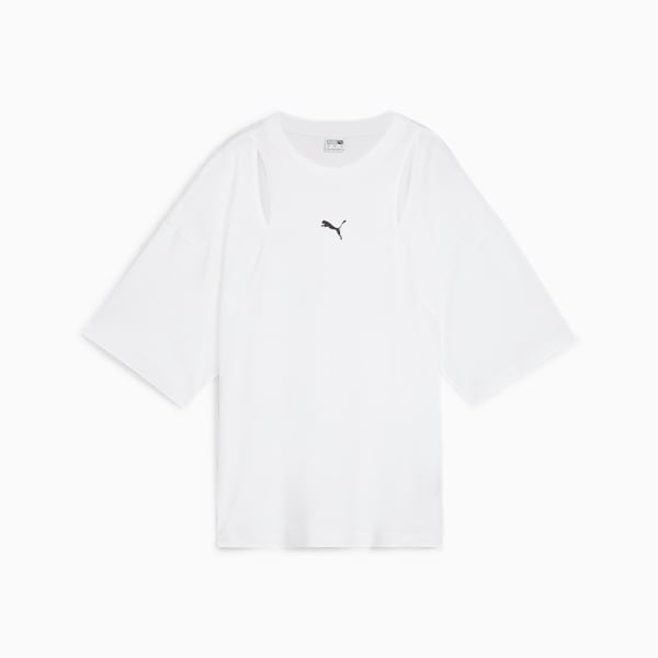 Playera oversize con recortes DARE TO para mujer, PUMA White, extralarge