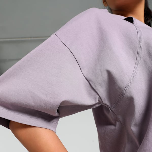 DARE TO Women's Oversized Cut-Out Tee, Pale Plum, extralarge-IND