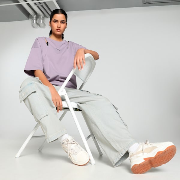 DARE TO Women's Oversized Cut-Out Tee, Pale Plum, extralarge-IND