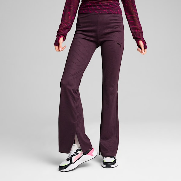 DARE TO Women's Textured Leggings, Midnight Plum-AOP, extralarge