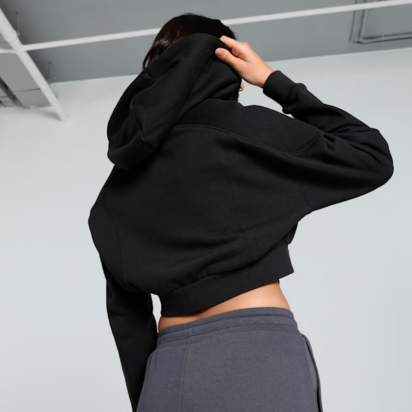 THE FAST RACE Women's Relaxed Fit Hoodie, PUMA Black, extralarge-IND