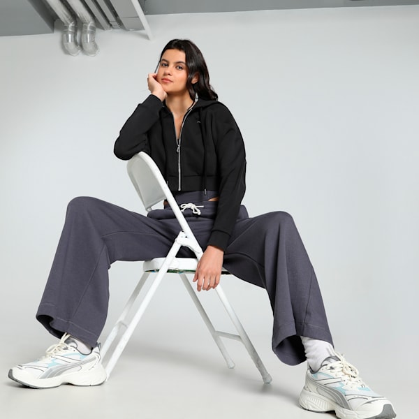 THE FAST RACE Women's Relaxed Fit Hoodie, PUMA Black, extralarge-IND