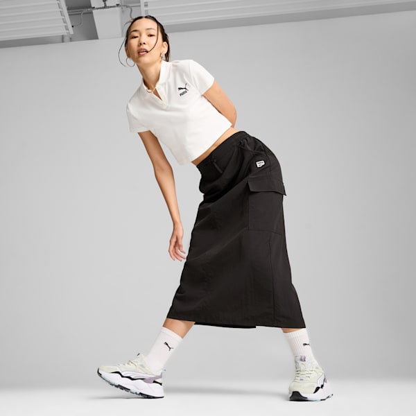 DOWNTOWN Women's Cargo Midi Skirt, PUMA Black, extralarge