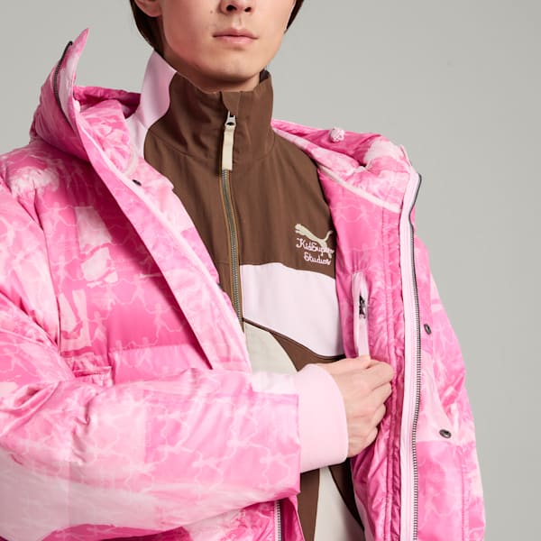 PUMA x KIDSUPER Men's Down Jacket, Pearl Pink, extralarge