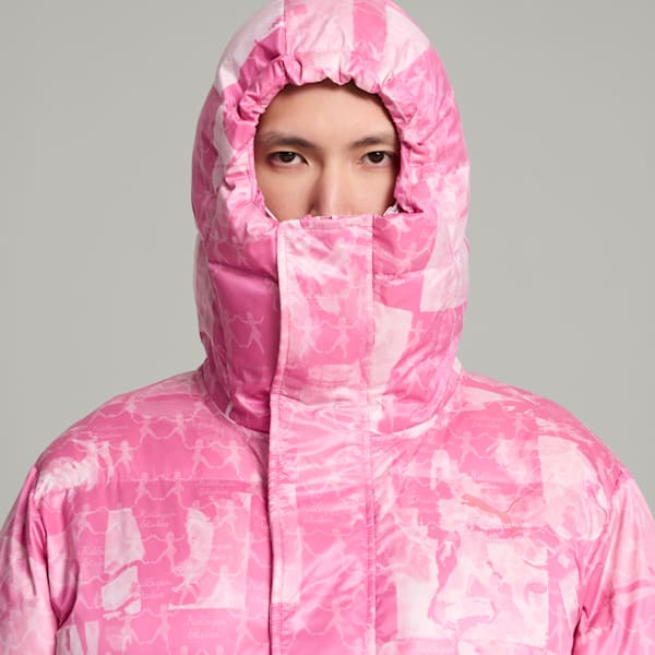 PUMA x KIDSUPER Men's Down Jacket, Pearl Pink, extralarge