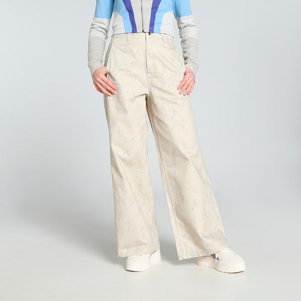 PUMA x KIDSUPER Women's Relaxed Fit Pants, Desert Dust, extralarge-IND