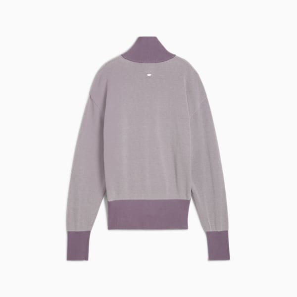 Cárdigan con cremallera completa para mujer YONA, Pale Plum, extralarge