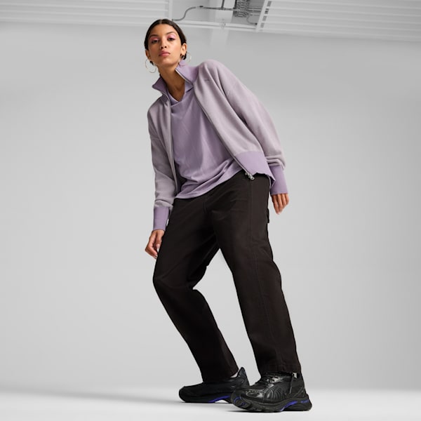 Cárdigan con cremallera completa para mujer YONA, Pale Plum, extralarge