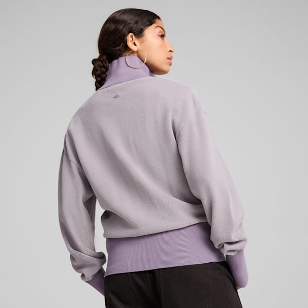 Cárdigan con cremallera completa para mujer YONA, Pale Plum, extralarge
