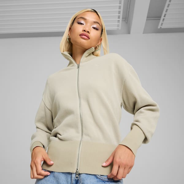 YONA Women's Full-Zip Cardigan, Desert Dust, extralarge