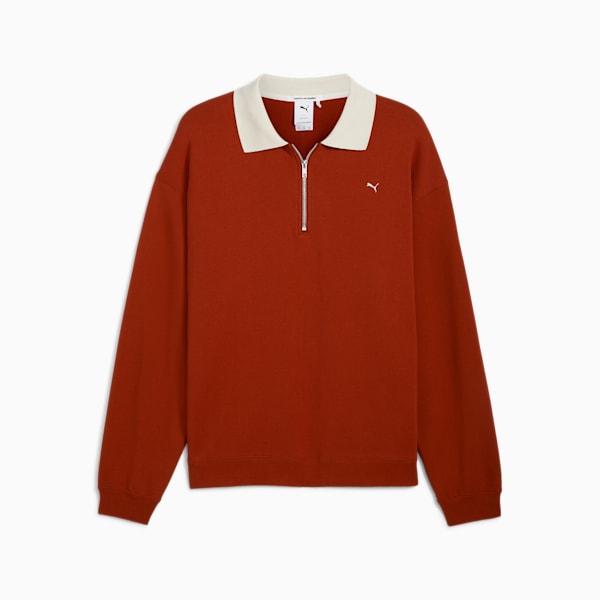 MMQ Men's Quarter-Zip Top, Mars Red, extralarge