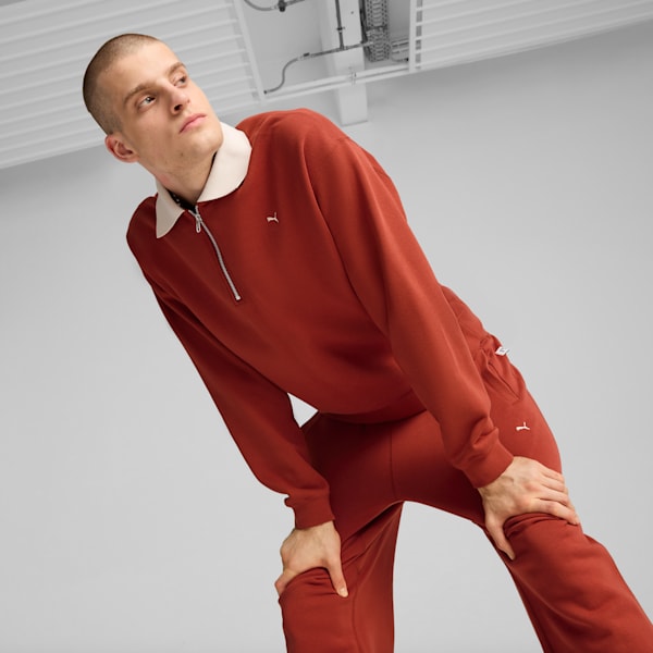 MMQ Men's Quarter-Zip Top, Mars Red, extralarge