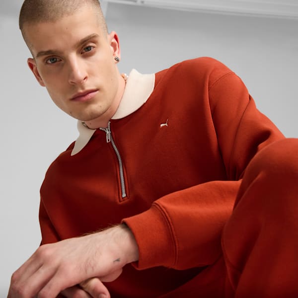 MMQ Men's Quarter-Zip Top, Mars Red, extralarge