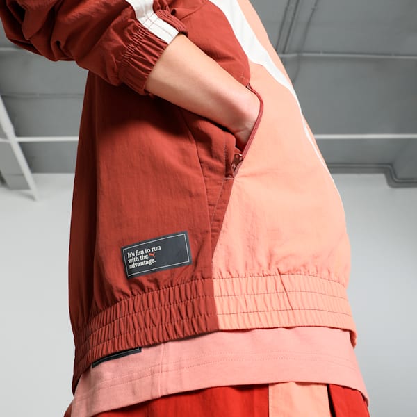 CLUB DE COURSE Relaxed Fit Track Jacket, Deeva Peach-Mars Red, extralarge-IND