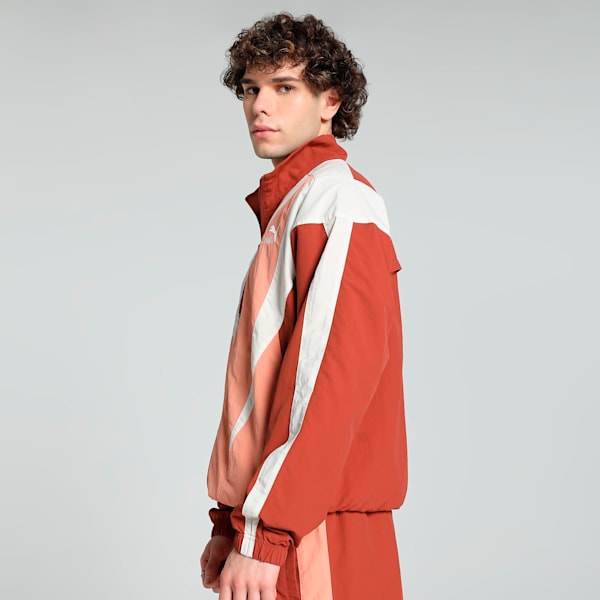 CLUB DE COURSE Relaxed Fit Track Jacket, Deeva Peach-Mars Red, extralarge-IND