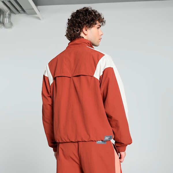 CLUB DE COURSE Relaxed Fit Track Jacket, Deeva Peach-Mars Red, extralarge-IND