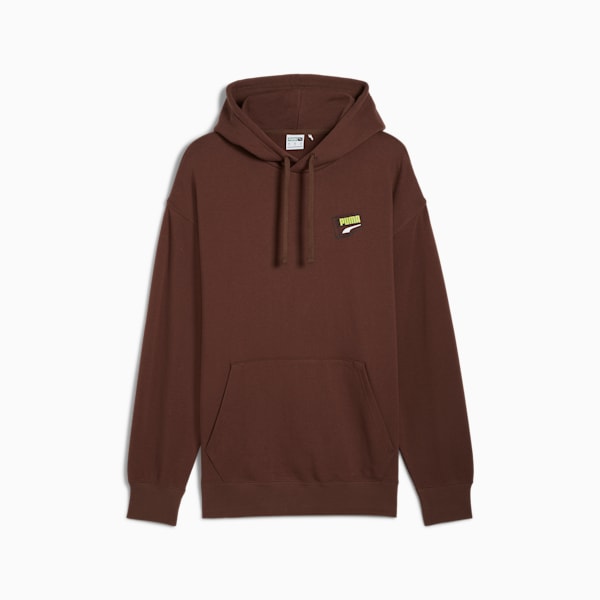 DOWNTOWN Graphic Hoodie Men, Espresso Brown, extralarge