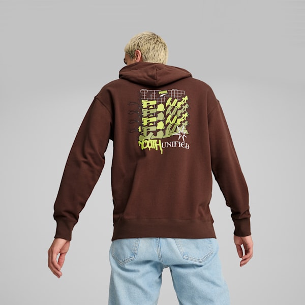 DOWNTOWN Graphic Hoodie Men, Espresso Brown, extralarge