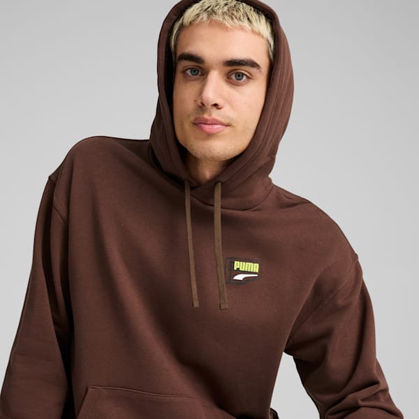 DOWNTOWN Graphic Hoodie Men, Espresso Brown, extralarge