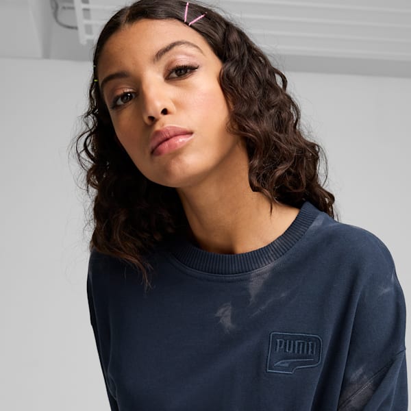 Sudadera unisex de cuello redondo y relajada DOWNTOWN, Club Navy, extralarge