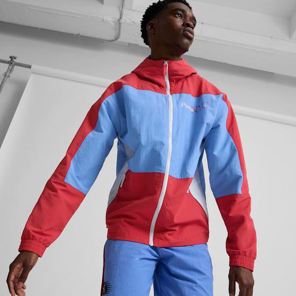 Cortavientos NYC Running Laps para hombre, Blue Skies, extralarge