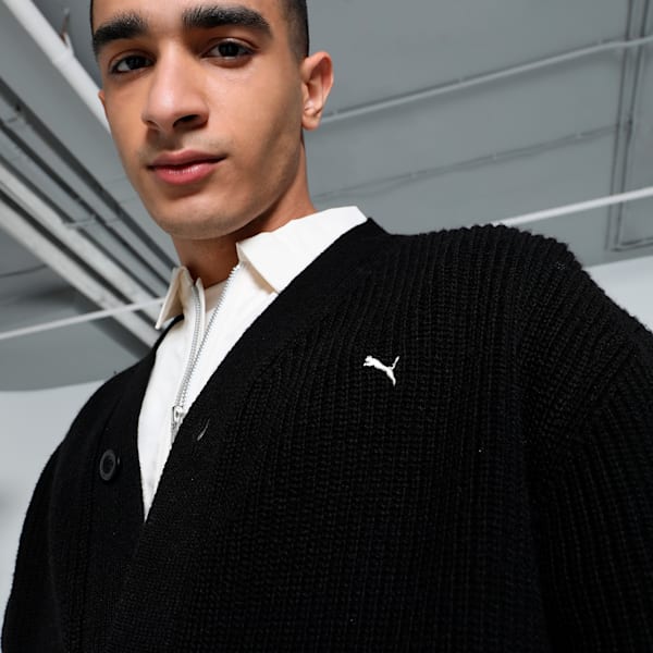 MMQ Men's Relaxed Fit Cardigan, PUMA Black, extralarge-IND