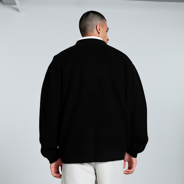 MMQ Men's Relaxed Fit Cardigan, PUMA Black, extralarge-IND