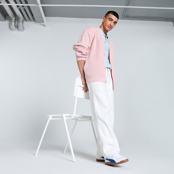 MMQ Men's Relaxed Fit Cardigan, Mauve Mist, extralarge-IND