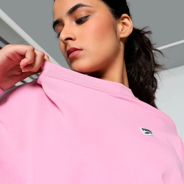 DOWNTOWN RE:COLLECTION Women's Crew Neck Oversized Fit Sweatshirt, Mauved Out, extralarge-IND