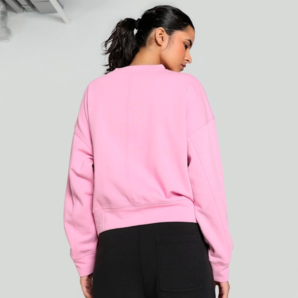 DOWNTOWN RE:COLLECTION Women's Crew Neck Oversized Fit Sweatshirt, Mauved Out, extralarge-IND