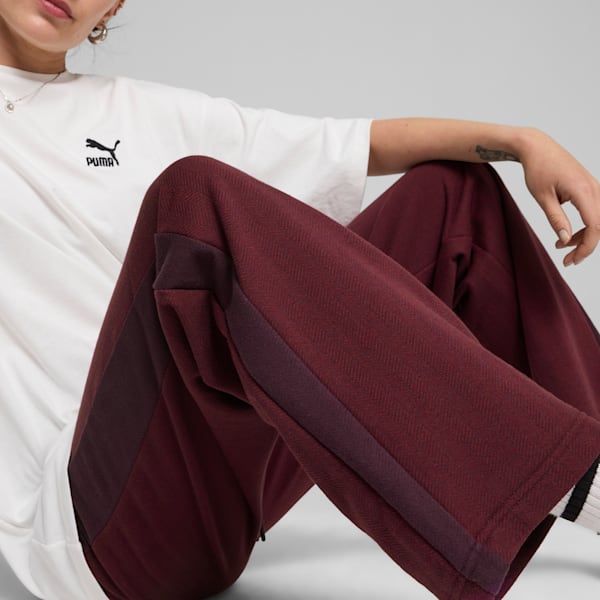 Pants de pista para mujer de cintura alta T7, Midnight Plum, extralarge