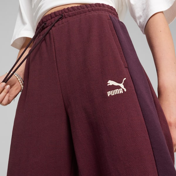 Pants de pista para mujer de cintura alta T7, Midnight Plum, extralarge
