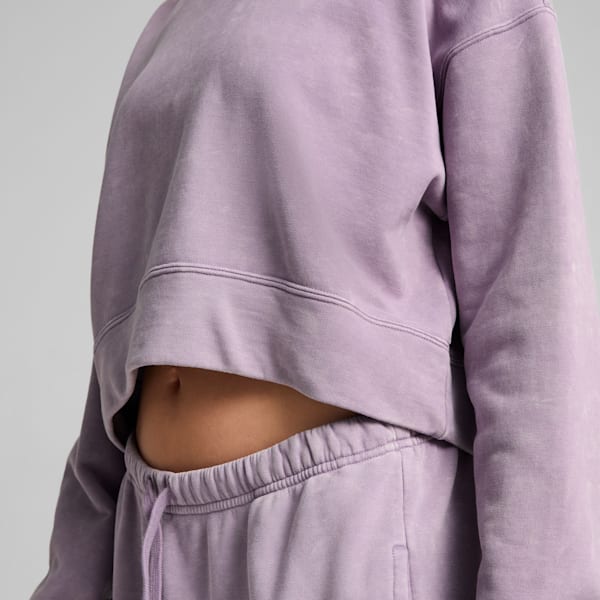 DARE TO Relaxed Washed Crew Women, Pale Plum, extralarge