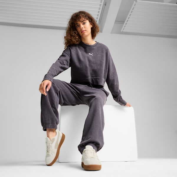 DARE TO Relaxed Washed Crew Women, Galactic Gray, extralarge
