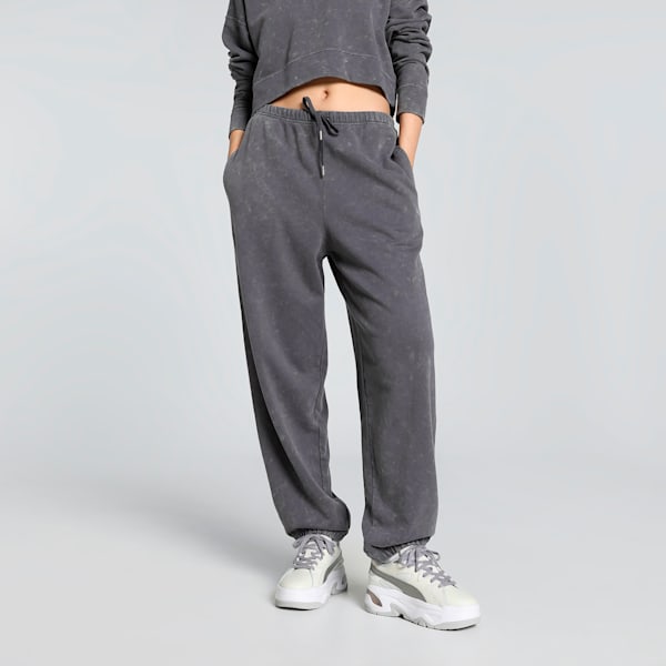 DARE TO Women's Relaxed Fit Washed Pants, Galactic Gray, extralarge-IND