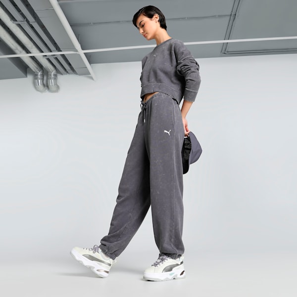 DARE TO Women's Relaxed Fit Washed Pants, Galactic Gray, extralarge-IND