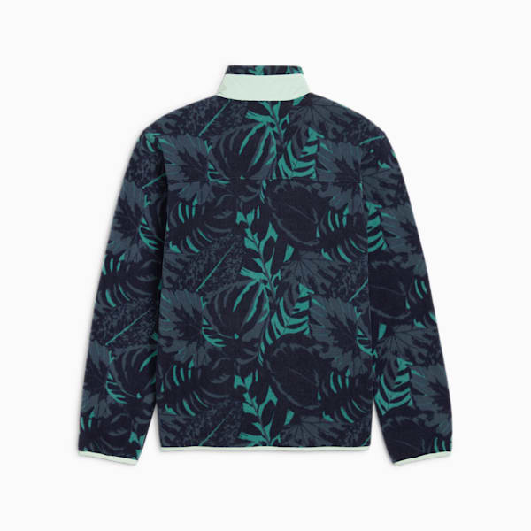メンズ ゴルフ PUMA x PTC ハーフジップ パームフリース クルースウェット, Deep Navy-Sparkling Green, extralarge-JPN