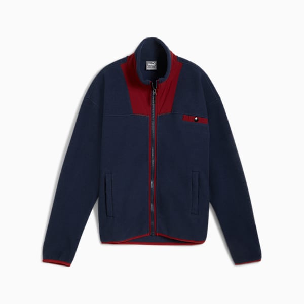 Charley Full-Zip Fleece Golf Top Women, Deep Navy-Intense Red, extralarge-GBR