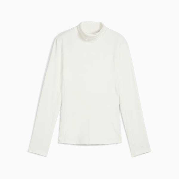 Lucy Long Sleeve Mockneck Golf Top Women, Warm White, extralarge