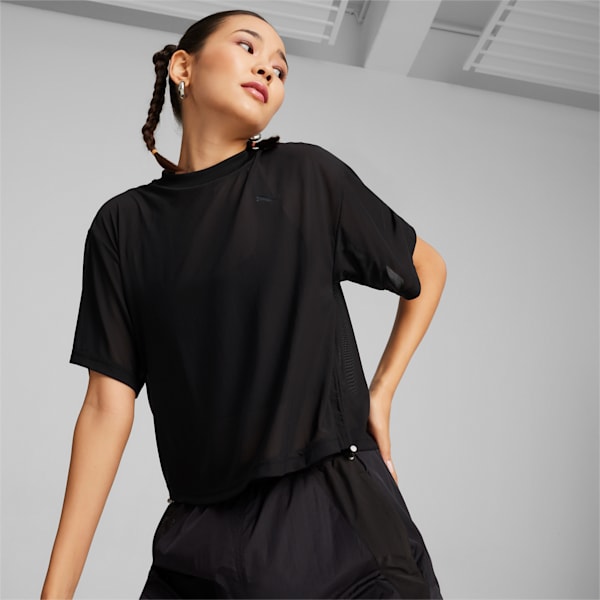 ウィメンズ デア トゥ メッシュ 半袖 Tシャツ, PUMA Black, extralarge-JPN