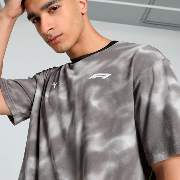 F1® Statement Men's Relaxed Fit Motorsport Tee, PUMA Black-AOP, extralarge-IND