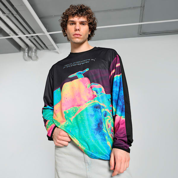 Scuderia Ferrari Race Statement Long-Sleeve Men's Relaxed Fit Motorsport Tee, Frosted Dew, extralarge-IND
