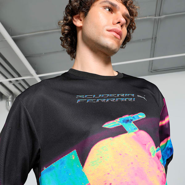 Scuderia Ferrari Race Statement Long-Sleeve Men's Relaxed Fit Motorsport Tee, Frosted Dew, extralarge-IND