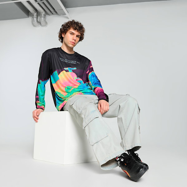 Scuderia Ferrari Race Statement Long-Sleeve Men's Relaxed Fit Motorsport Tee, Frosted Dew, extralarge-IND