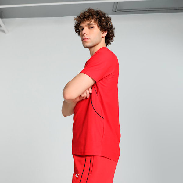 Scuderia Ferrari Race Men's Motorsport Polo, Rosso Corsa, extralarge-IND