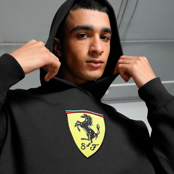 Scuderia Ferrari Race Big Shield Men's Motorsport Hoodie, PUMA Black, extralarge-IND