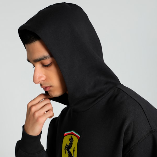 Scuderia Ferrari Race Big Shield Men's Motorsport Hoodie, PUMA Black, extralarge-IND