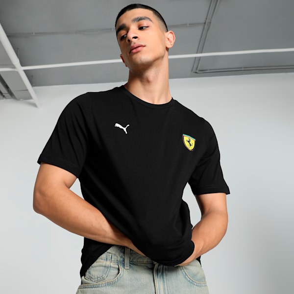 Scuderia Ferrari Race Colour Shield Men's Motorsport Tee, PUMA Black, extralarge-IND