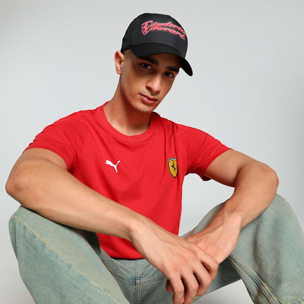Scuderia Ferrari Race Colour Shield Men's Motorsport Tee, Rosso Corsa, extralarge-IND
